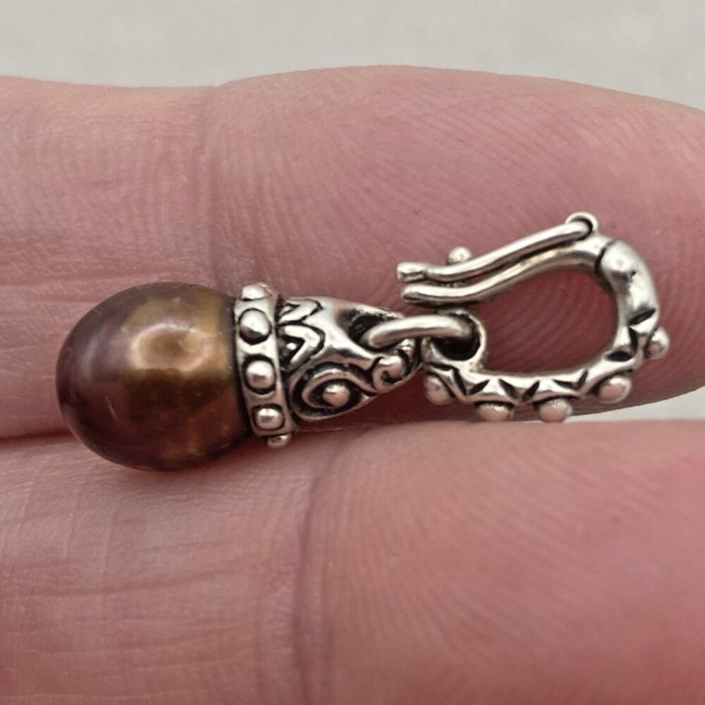 Barbara Bixby Charm Chocolate Pearl Enhancer Sterling Silver 925 Pendant Drop - Picture 8 of 8